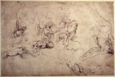 W.61v Männliche Figurenstudien von Michelangelo Buonarroti